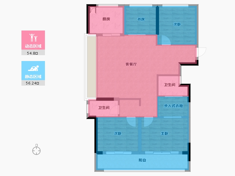 浙江省-杭州市-绿城江上臻园-100.01-户型库-动静分区