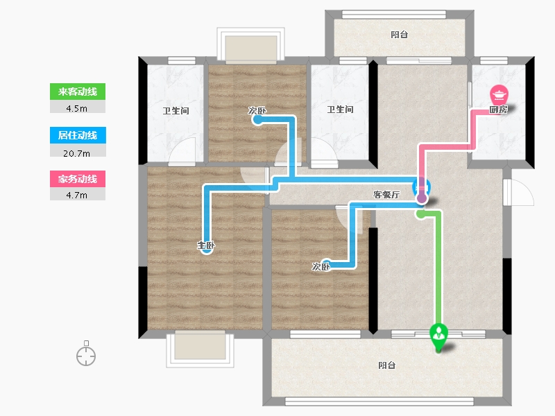 湖北省-宜昌市-银河东湖雅居-94.93-户型库-动静线