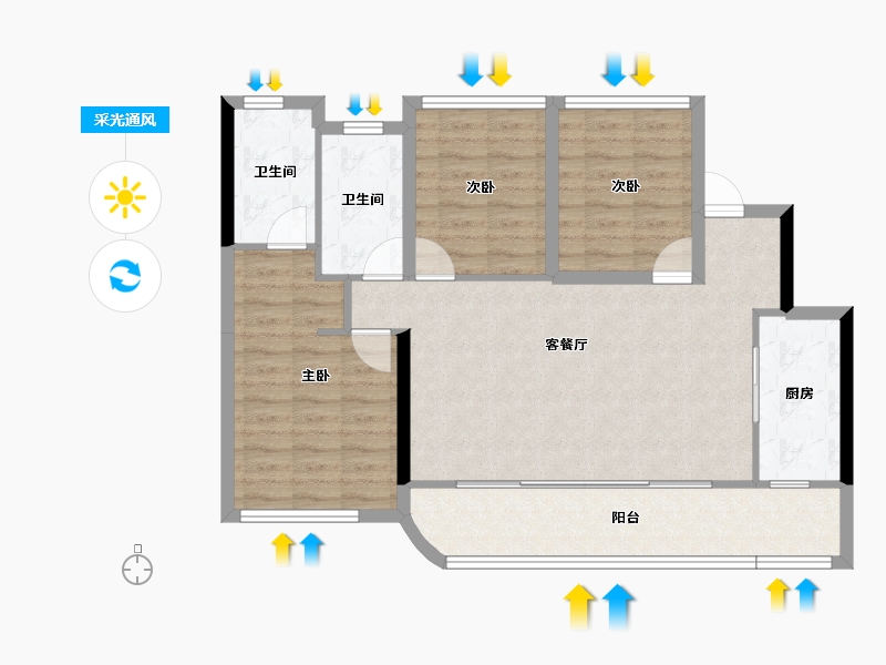 四川省-成都市-香港置地西元-89.18-户型库-采光通风