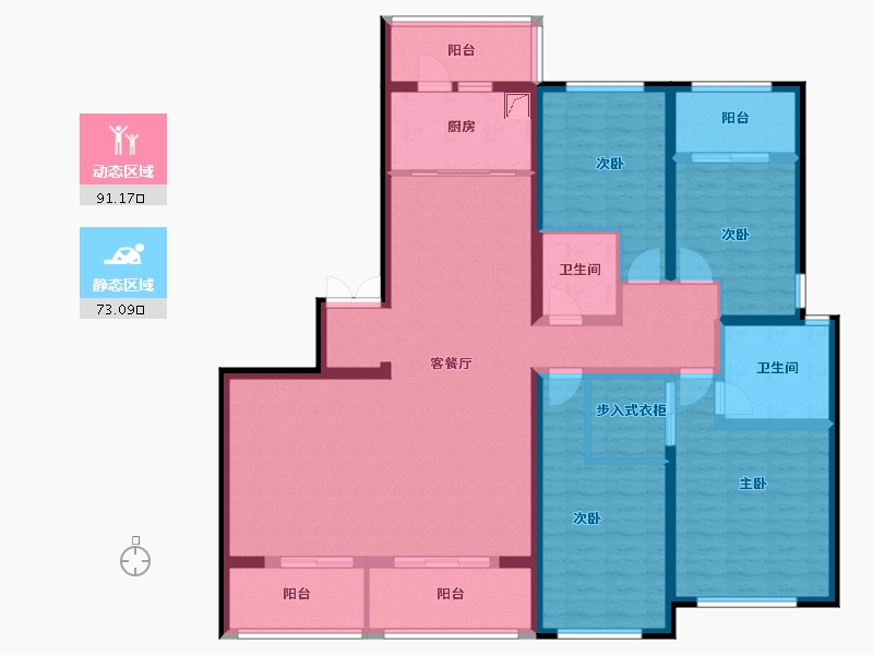 陕西省-西安市-龙湖·景粼天序-155.00-户型库-动静分区