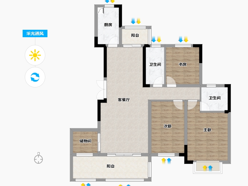 湖北省-随州市-千千水岸-138.00-户型库-采光通风