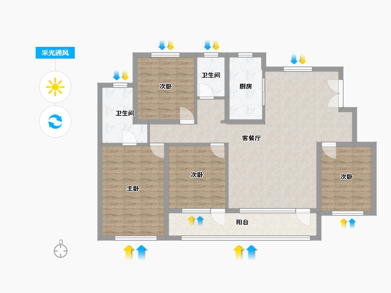 宁夏回族自治区-吴忠市-汇融城-116.98-户型库-采光通风