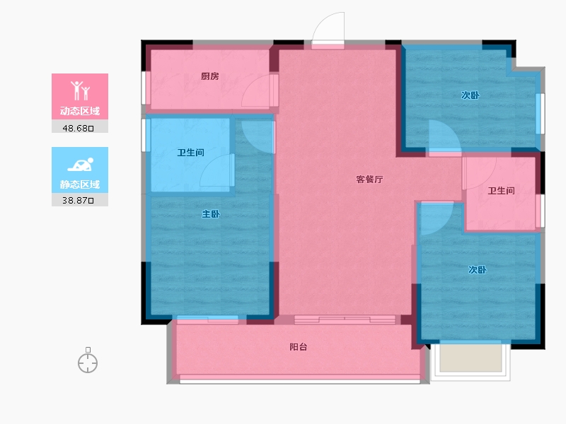 四川省-成都市-景瑞誉璟风华-78.00-户型库-动静分区