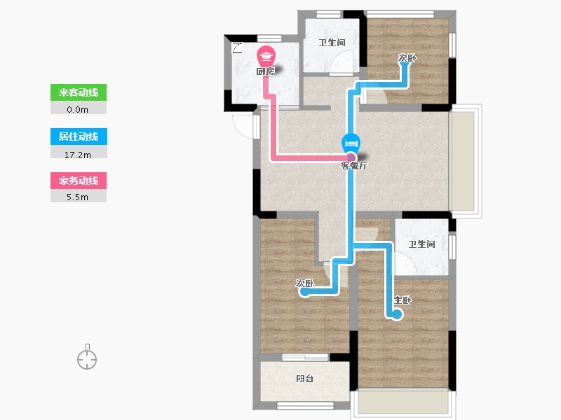 浙江省-衢州市-步阳东港悦福小区-71.20-户型库-动静线