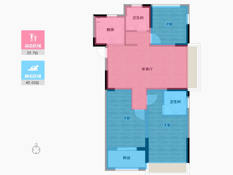 浙江省-衢州市-步阳东港悦福小区-71.20-户型库-动静分区