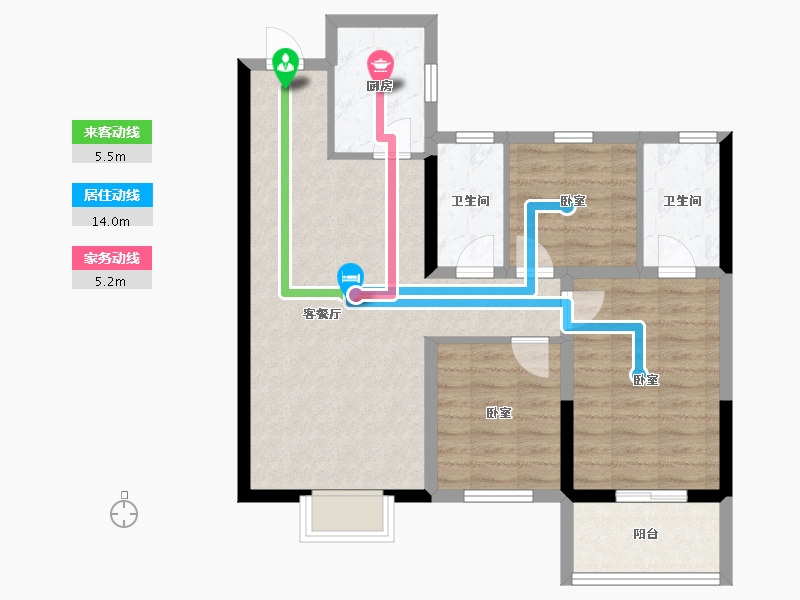 山西省-晋城市-丹河桃李-78.06-户型库-动静线