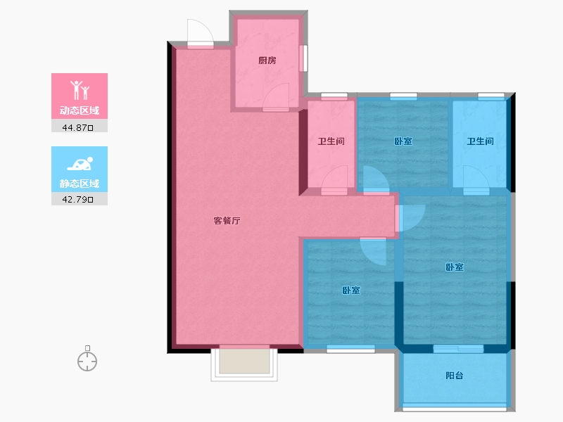 山西省-晋城市-丹河桃李-78.06-户型库-动静分区