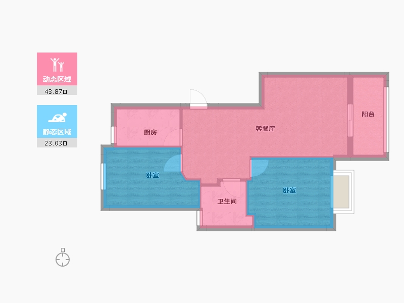 浙江省-宁波市-湖栖云庐-60.34-户型库-动静分区