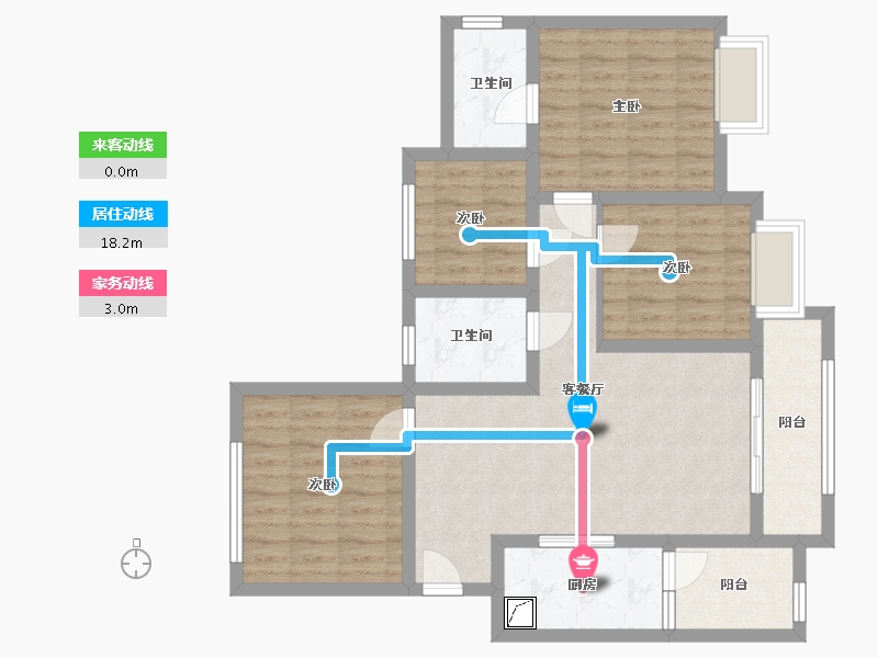 重庆-重庆市-淳德壹号公馆-88.00-户型库-动静线