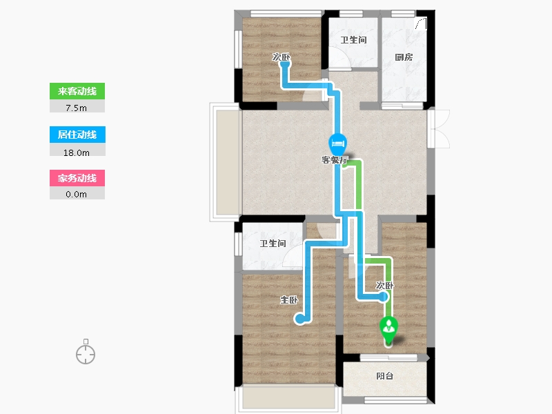 浙江省-衢州市-步阳东港悦福小区-71.20-户型库-动静线