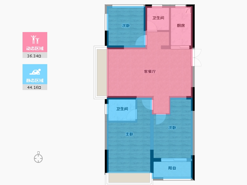 浙江省-衢州市-步阳东港悦福小区-71.20-户型库-动静分区