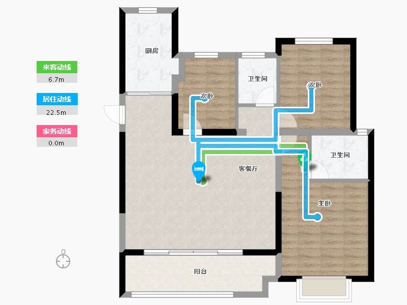 山西省-晋城市-丹河桃李-95.87-户型库-动静线