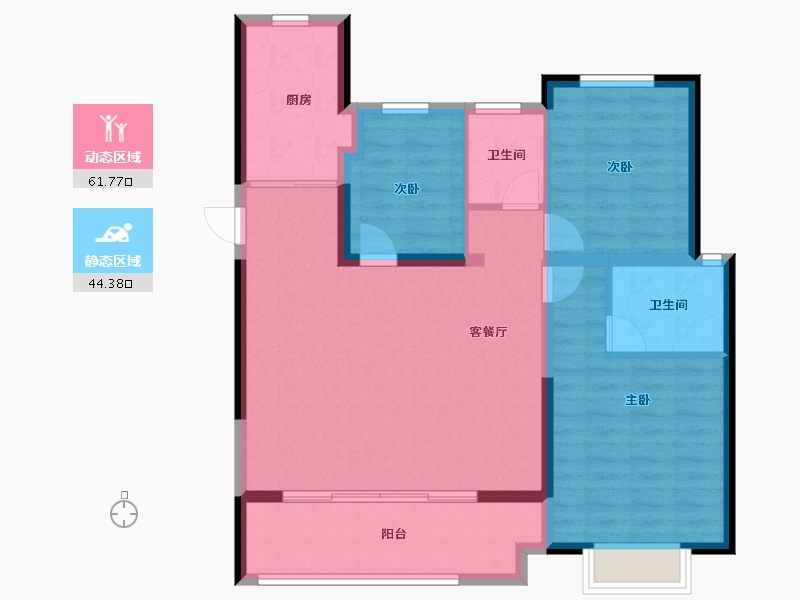 山西省-晋城市-丹河桃李-95.87-户型库-动静分区