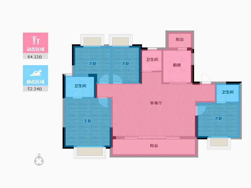 四川省-成都市-景瑞誉璟风华-104.51-户型库-动静分区