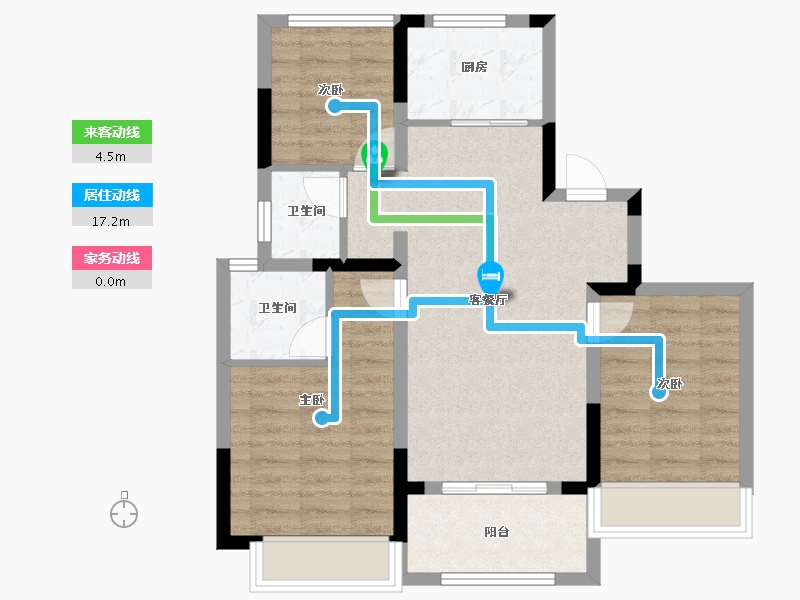 浙江省-衢州市-步阳东港悦福小区-71.21-户型库-动静线