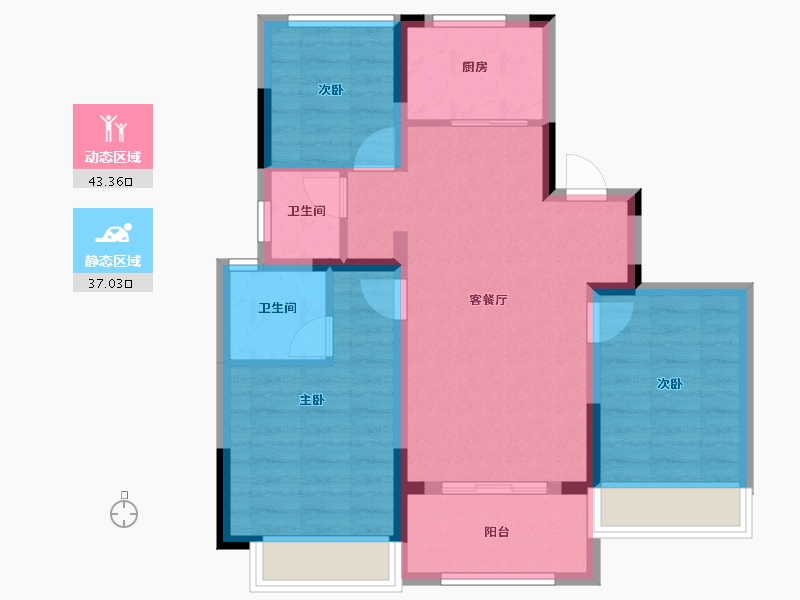 浙江省-衢州市-步阳东港悦福小区-71.21-户型库-动静分区