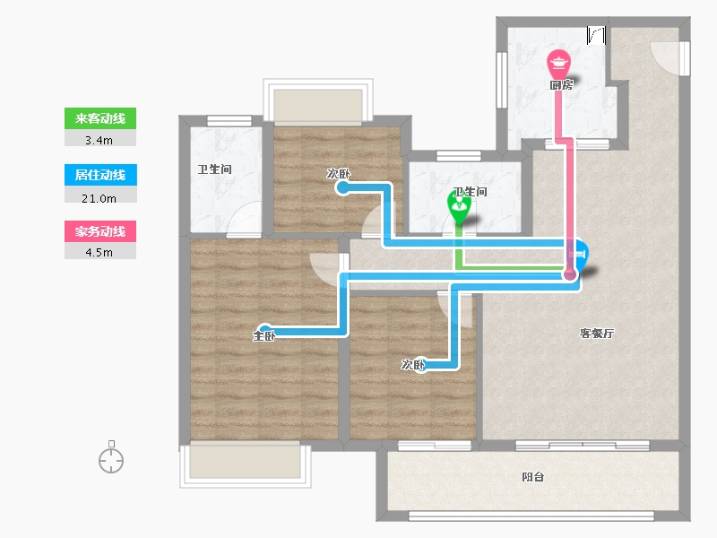 江苏省-南京市-越秀天萃-90.77-户型库-动静线