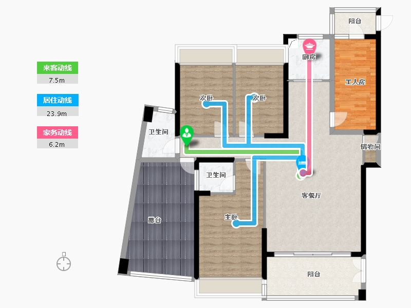 广东省-揭阳市-博雅苑-135.52-户型库-动静线