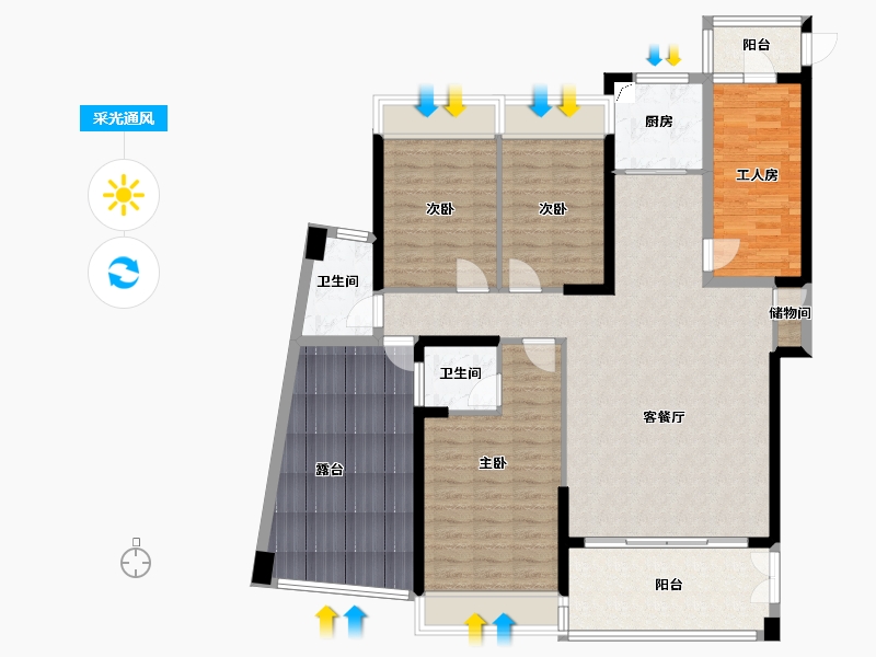 广东省-揭阳市-博雅苑-135.52-户型库-采光通风