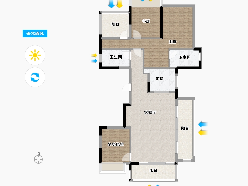 广西壮族自治区-柳州市-静兰湾御湖润府-111.36-户型库-采光通风