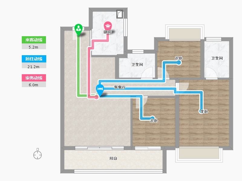 江苏省-南京市-越秀天萃-86.77-户型库-动静线