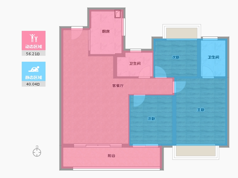 江苏省-南京市-越秀天萃-86.77-户型库-动静分区