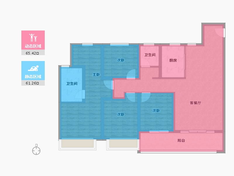 江苏省-南京市-中铁龙湖宸阅府-112.72-户型库-动静分区