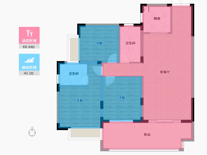 海南省-海口市-海德豪庭-101.00-户型库-动静分区