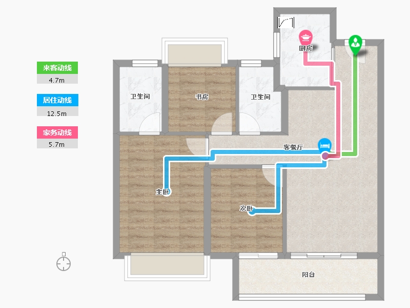 江苏省-南京市-越秀天萃-78.68-户型库-动静线