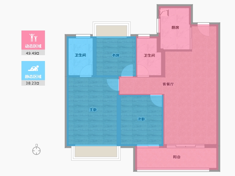 江苏省-南京市-越秀天萃-78.68-户型库-动静分区