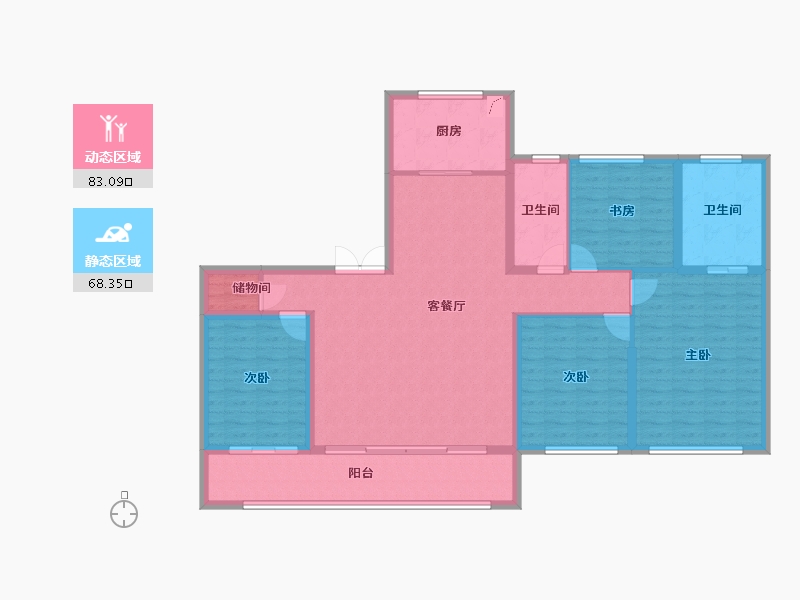 江苏省-南京市-华润置地中心云上润府-137.42-户型库-动静分区