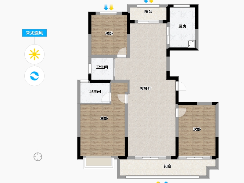 安徽省-滁州市-银康健康城栖园-122.00-户型库-采光通风