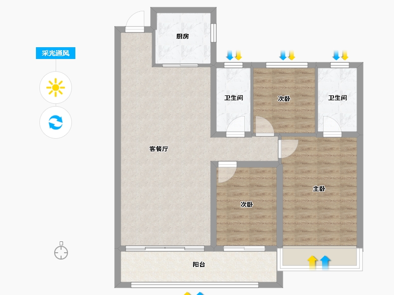 山东省-枣庄市-桂语风和-89.56-户型库-采光通风