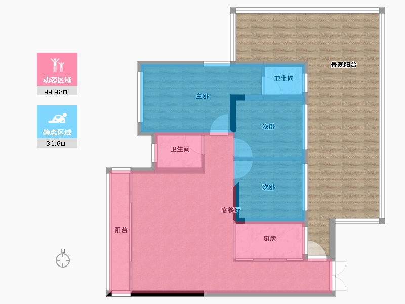 贵州省-黔南布依族苗族自治州-龙城悦玺公馆-102.41-户型库-动静分区