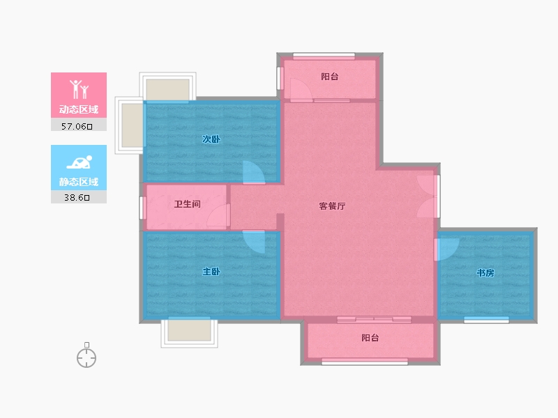 上海-上海市-凤凰城-86.55-户型库-动静分区