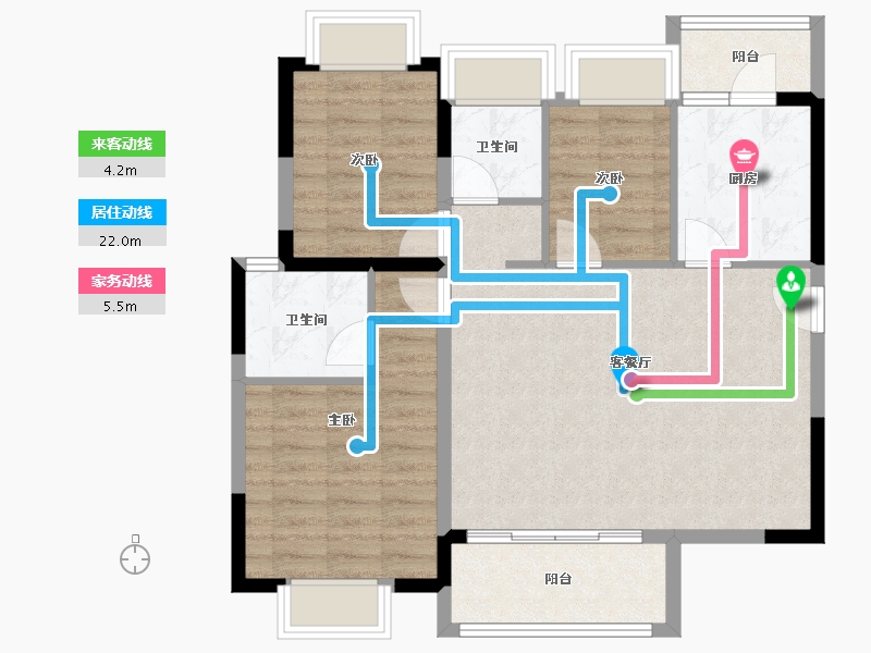 四川省-成都市-景瑞誉璟风华-84.00-户型库-动静线