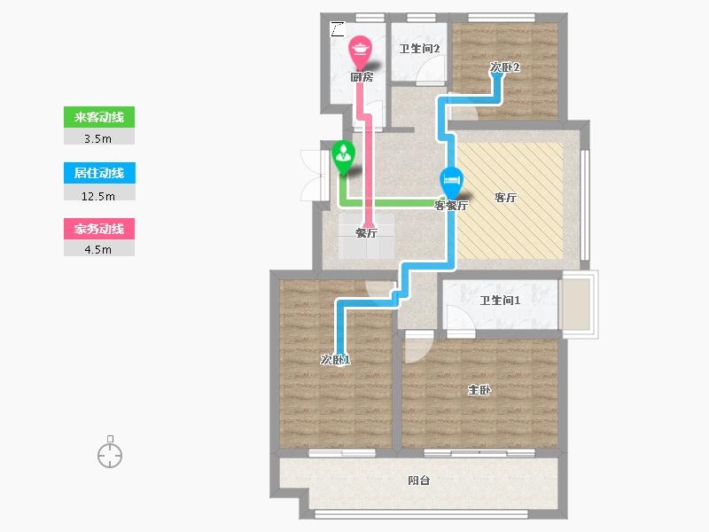 山东省-德州市-嘉泰世纪花城二期-87.20-户型库-动静线