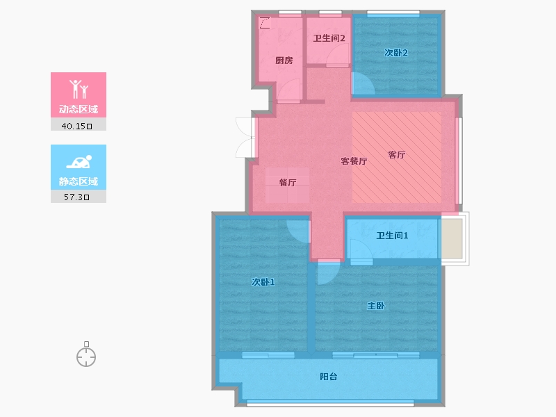 山东省-德州市-嘉泰世纪花城二期-87.20-户型库-动静分区