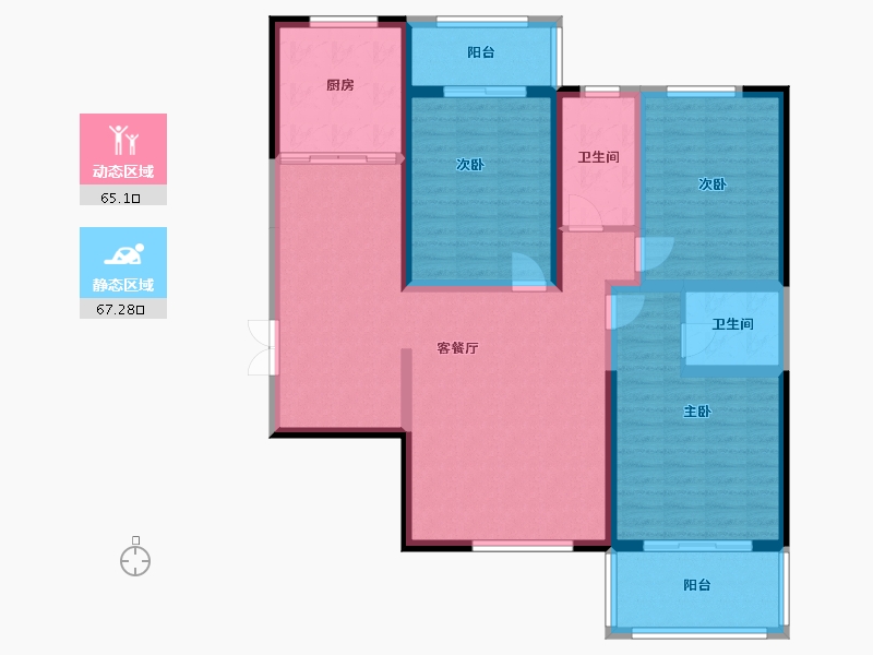 陕西省-西安市-紫薇东进-117.00-户型库-动静分区