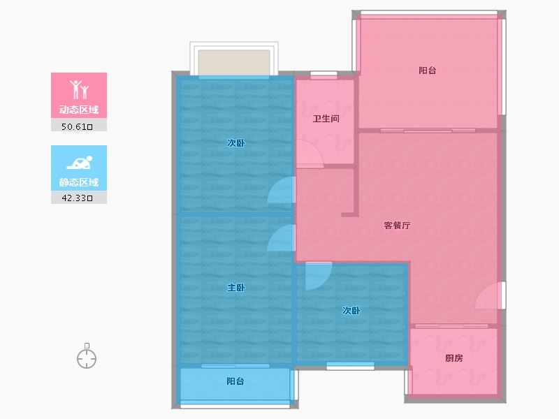 湖北省-鄂州市-尚东嘉景苑-71.14-户型库-动静分区