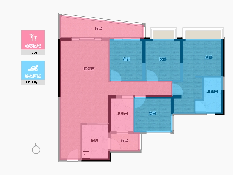 广东省-广州市-广州滨江上都-113.98-户型库-动静分区