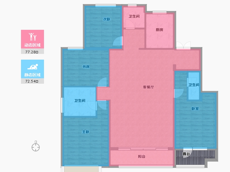 河北省-张家口市-宣府第一城隍宸-140.24-户型库-动静分区