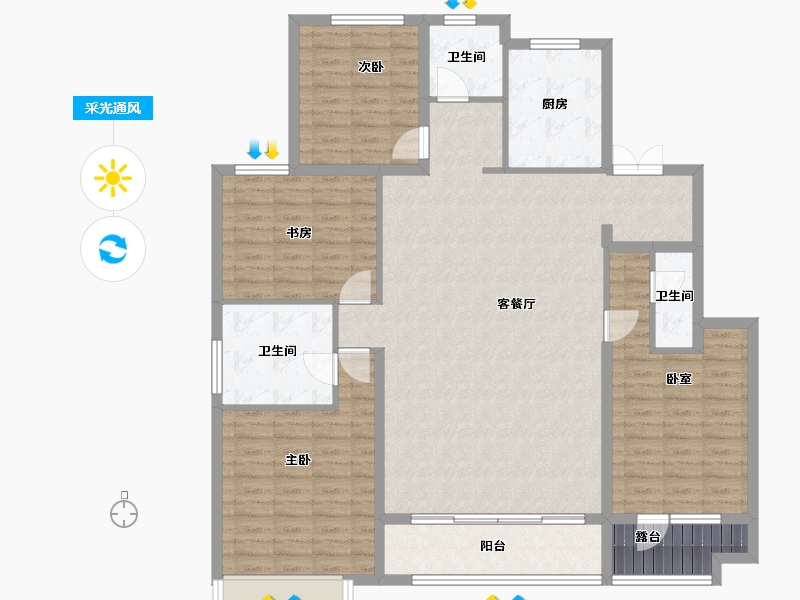 河北省-张家口市-宣府第一城隍宸-140.24-户型库-采光通风