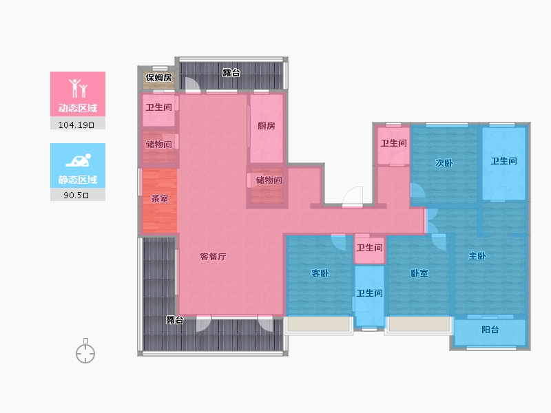 河北省-张家口市-宣府第一城隍宸-203.47-户型库-动静分区