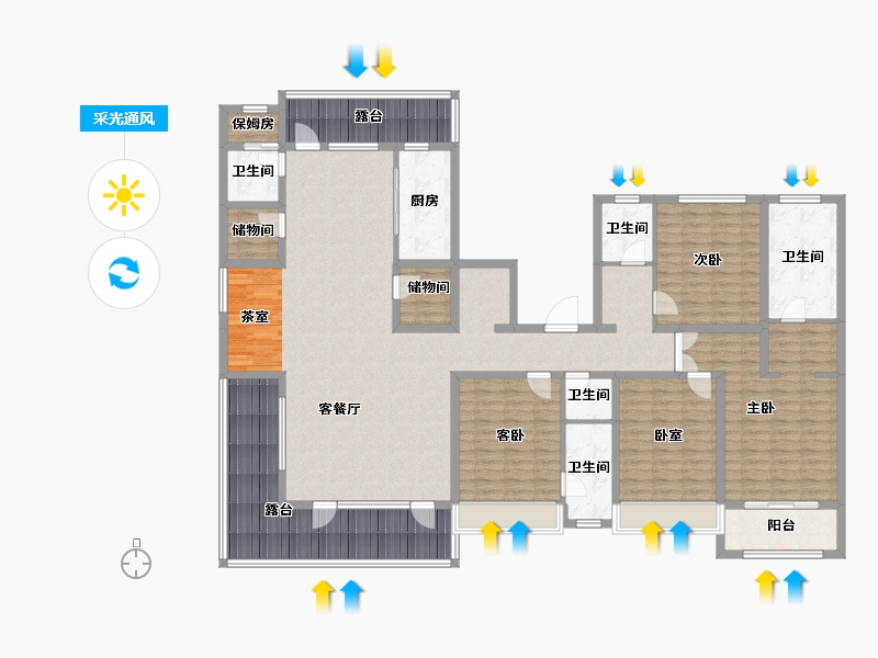 河北省-张家口市-宣府第一城隍宸-203.47-户型库-采光通风