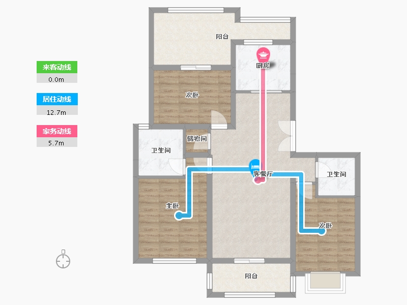 上海-上海市-绿宝锦庭-102.02-户型库-动静线