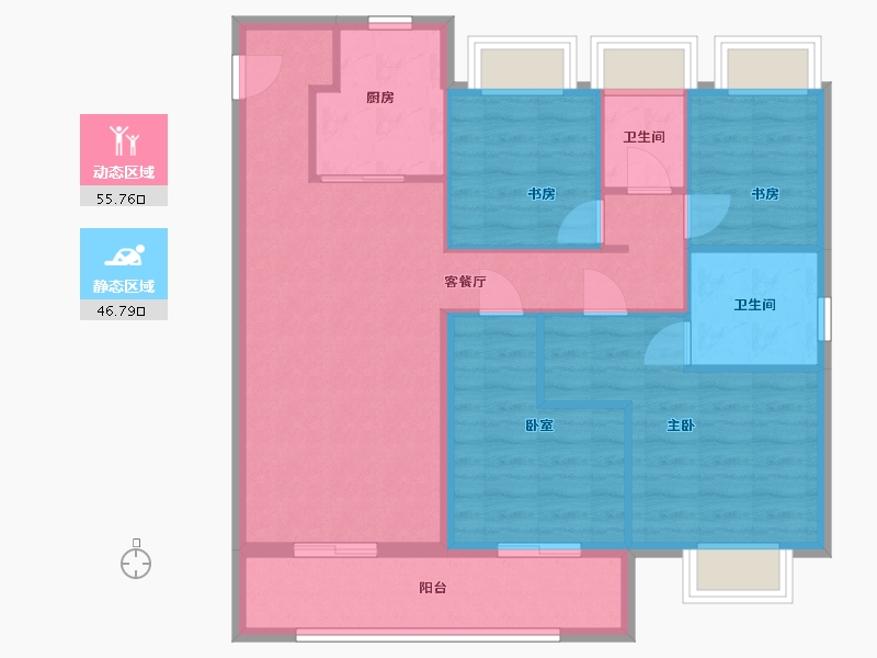 江苏省-苏州市-复游城-101.61-户型库-动静分区