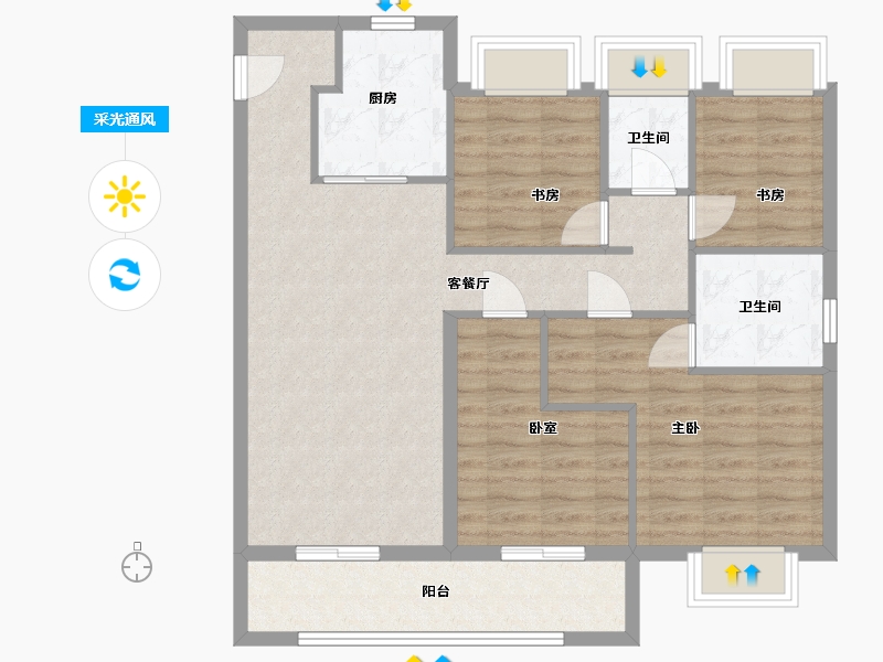 江苏省-苏州市-复游城-101.61-户型库-采光通风