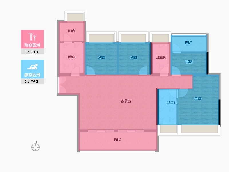 四川省-成都市-朗基紫境东来-112.60-户型库-动静分区