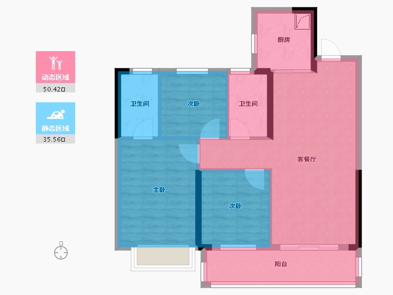 湖北省-武汉市-东投汉阳城-90.00-户型库-动静分区